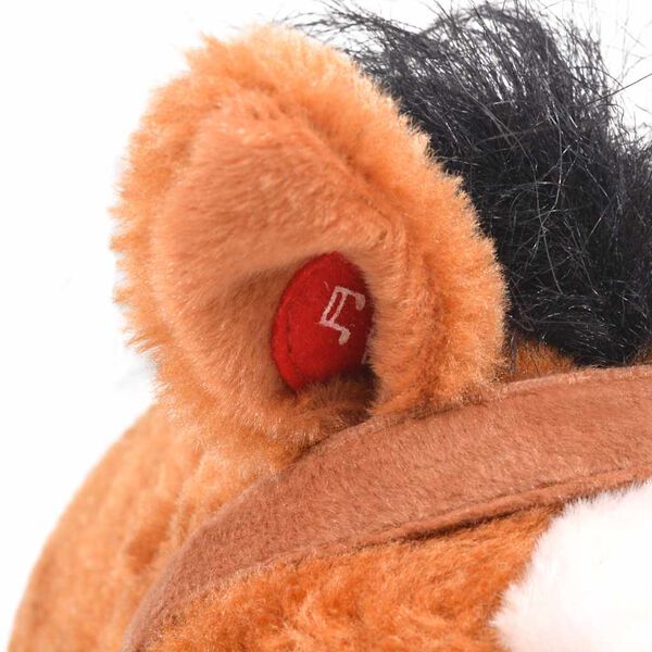 vidaXL Caballo de juguete de pie de peluche marr&oacute;n