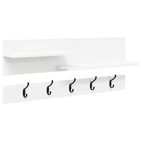 vidaXL Perchero de pared Blanco 90 x 15 x 36 cm Madera contrachapada