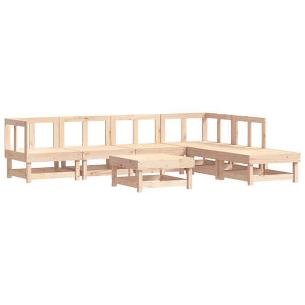 vidaXL Juego de muebles de jard&iacute;n 7 piezas madera maciza de pino