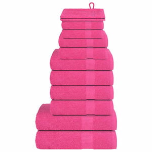 vidaXL Juego de toallas FROGN 12 piezas rosa 360 g/m&sup2;