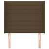 vidaXL Cabecero con orejas de tela marr&oacute;n oscuro 93x16x118/128 cm