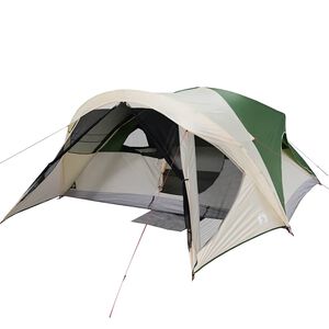 vidaXL Tienda de campa&ntilde;a familiar para 6 personas impermeable verde