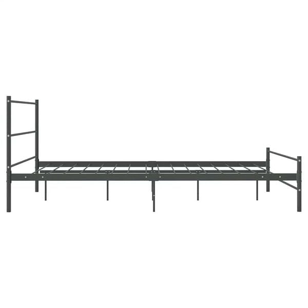 vidaXL Estructura de cama sin colch&oacute;n metal gris 140x200 cm