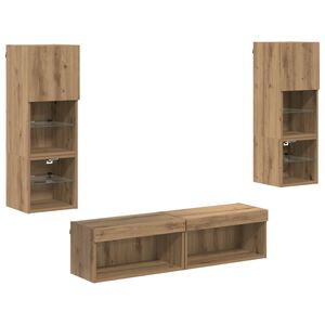 vidaXL Unidad de Pared para TV 6 pcs Roble artesanal