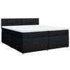 vidaXL Cama box spring con colch&oacute;n tela negro 200x200 cm