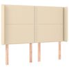 vidaXL Cama box spring colch&oacute;n y luces LED tela crema 140x200 cm
