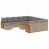 vidaXL Set sof&aacute;s de jard&iacute;n con cojines 13 pzas rat&aacute;n sint&eacute;tico beige