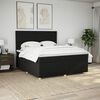 vidaXL Cama box spring con colchón tela negro 180x200 cm