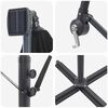 vidaXL Parasol de cantilever tipo plátano Negro 294 x 200 x 254 cm