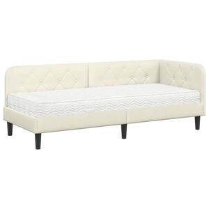 vidaXL Estructura de cama en esquina Crema 80 x 200 cm Terciopelo