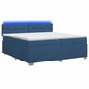 vidaXL Cama con Base Tapizada, Colch&oacute;n y Luz LED Azul 200 x 200 cm