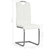 vidaXL Sillas de comedor voladizas 4 unidades de tela blanca