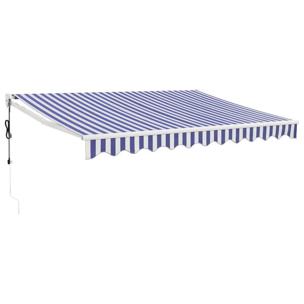 vidaXL Toldo retráctil automático azul y blanco 3,5x2,5 m