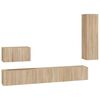 vidaXL Set de muebles para TV 4 pzas madera contrachapada roble Sonoma