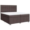 vidaXL Cama box spring con colch&oacute;n tela marr&oacute;n oscuro 200x200 cm