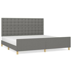 vidaXL Cama sin colch&oacute;n tela gris oscuro 200x200 cm