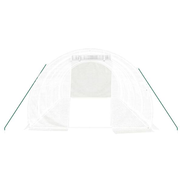vidaXL Invernadero con estructura de acero blanco 18 m² 6x3x2 m