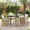 vidaXL Conjunto de Comedor de Jard&iacute;n 5 pcs Beige rat&aacute;n sint&eacute;tico