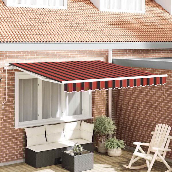 vidaXL Toldo Retr&aacute;ctil Manual Naranja y Marr&oacute;n 300 x 250 cm