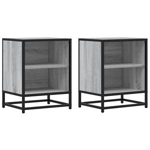 vidaXL Mesitas noche 2 uds madera ingenier&iacute;a gris sonoma 40x31x50 cm