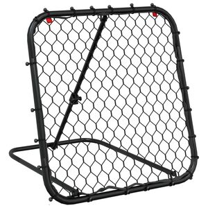 vidaXL Rebotador de f&uacute;tbol ajustable acero negro 84x73x60-80 cm