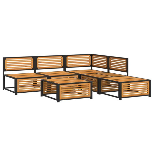 vidaXL Set de sof&aacute;s de jard&iacute;n con cojines 6 pzas madera maciza acacia