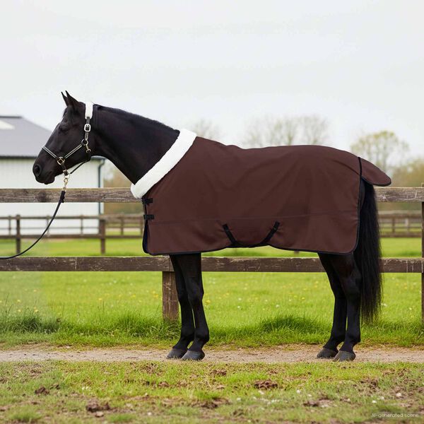 vidaXL Manta para Caballo Marr&oacute;n Oscuro Completo 135 cm Forro polar