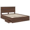 vidaXL Estructura de cama Roble Marr&oacute;n 150 x 200 cm Madera Ingenieril