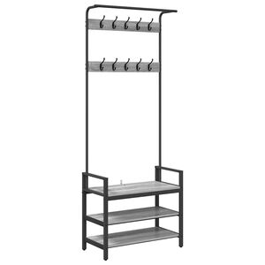 vidaXL Perchero Gris Sonoma 75 x 34 x 184 cm Madera de ingenier&iacute;a