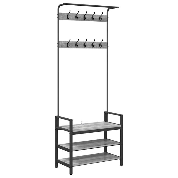 vidaXL Perchero Gris Sonoma 75 x 34 x 184 cm Madera de ingenier&iacute;a
