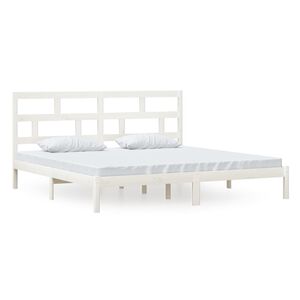vidaXL Estructura de cama madera maciza de pino blanco 200x200 cm