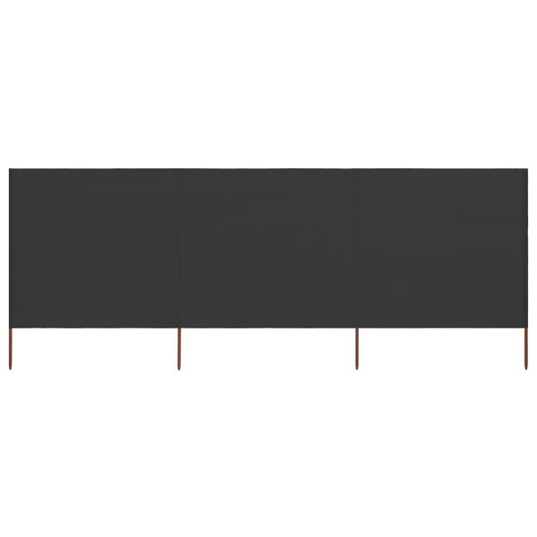 vidaXL Paravientos de playa de 3 paneles tela gris antracita 400x160cm