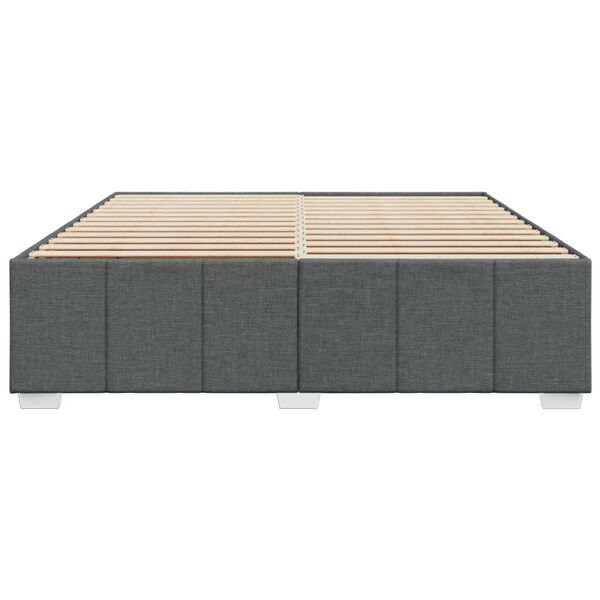 vidaXL Cama sin colch&oacute;n de tela gris oscuro 180x200 cm