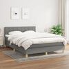 vidaXL Cama box spring con colch&oacute;n tela gris oscuro 140x200 cm
