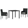 vidaXL Conjunto de Comedor de Jard&iacute;n 9 pcs Negro rat&aacute;n sint&eacute;tico