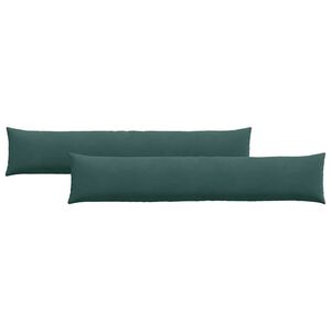 vidaXL Cojines de sof&aacute; 2 pcs Verde oscuro 200 x 40 cm Tela de pana