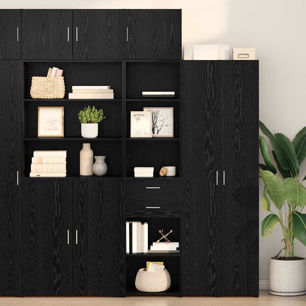 vidaXL Alacena Roble Negro 45 x 42,5 x 185 cm Madera contrachapada