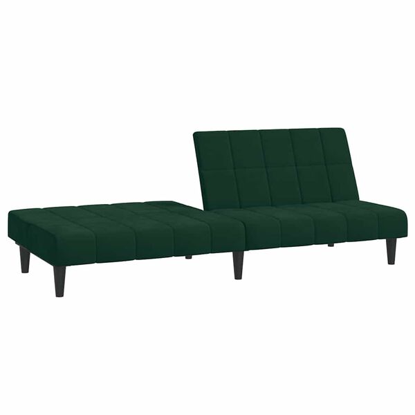 vidaXL Sof&aacute; cama de 2 plazas terciopelo verde oscuro