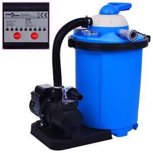 vidaXL Bomba filtro de arena con temporizador 550 W 50 L