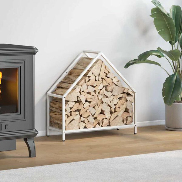 vidaXL Le&ntilde;ero blanco 60x25x60 cm Acero laminado en fr&iacute;o