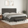 vidaXL Cama box spring con colch&oacute;n terciopelo gris oscuro 200x200 cm