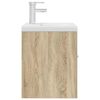 vidaXL Mueble de ba&ntilde;o con lavabo incorporado y grifo roble Sonoma