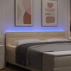 vidaXL Cabecero LED con tira de luces LED Crema 180 cm Poli&eacute;ster