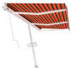 vidaXL Toldo autom&aacute;tico LED sensor de viento naranja marr&oacute;n 600x350 cm