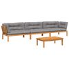 vidaXL Set de sof&aacute;s de palets de jard&iacute;n y cojines 4 pzas madera acacia