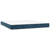 vidaXL Cama box spring con colch&oacute;n terciopelo azul oscuro 160x200 cm