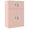 vidaXL Armario de almacenamiento 2 uds. Rosa 90 x 40 x 130 cm Acero