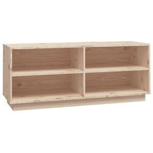 vidaXL Armario zapatero de madera maciza de pino 110x34x45 cm