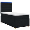 vidaXL Cama box spring con colch&oacute;n con cabecera Negro 80 x 200 cm Tela