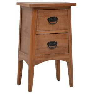 vidaXL Mesita de noche madera maciza de abeto 40x29x68 cm marr&oacute;n